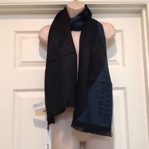 Versace Collection Wool-blend Logo Scarf